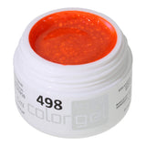 #498 Premium-GLITTER Color Gel 5ml Neon-Orange mit gold-irisierendem Glitter