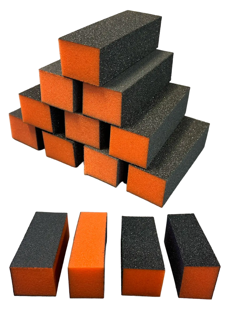 MSE High Quality Buffer 500er Pack schwarz orange 100/180 (grob/fein)