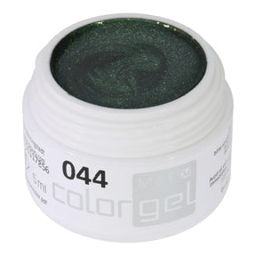 #044 Premium-EFFEKT Color Gel 5ml Helles Tannengrün dominiert von kräftigen Goldpartikeln - MSE - The Beauty Company