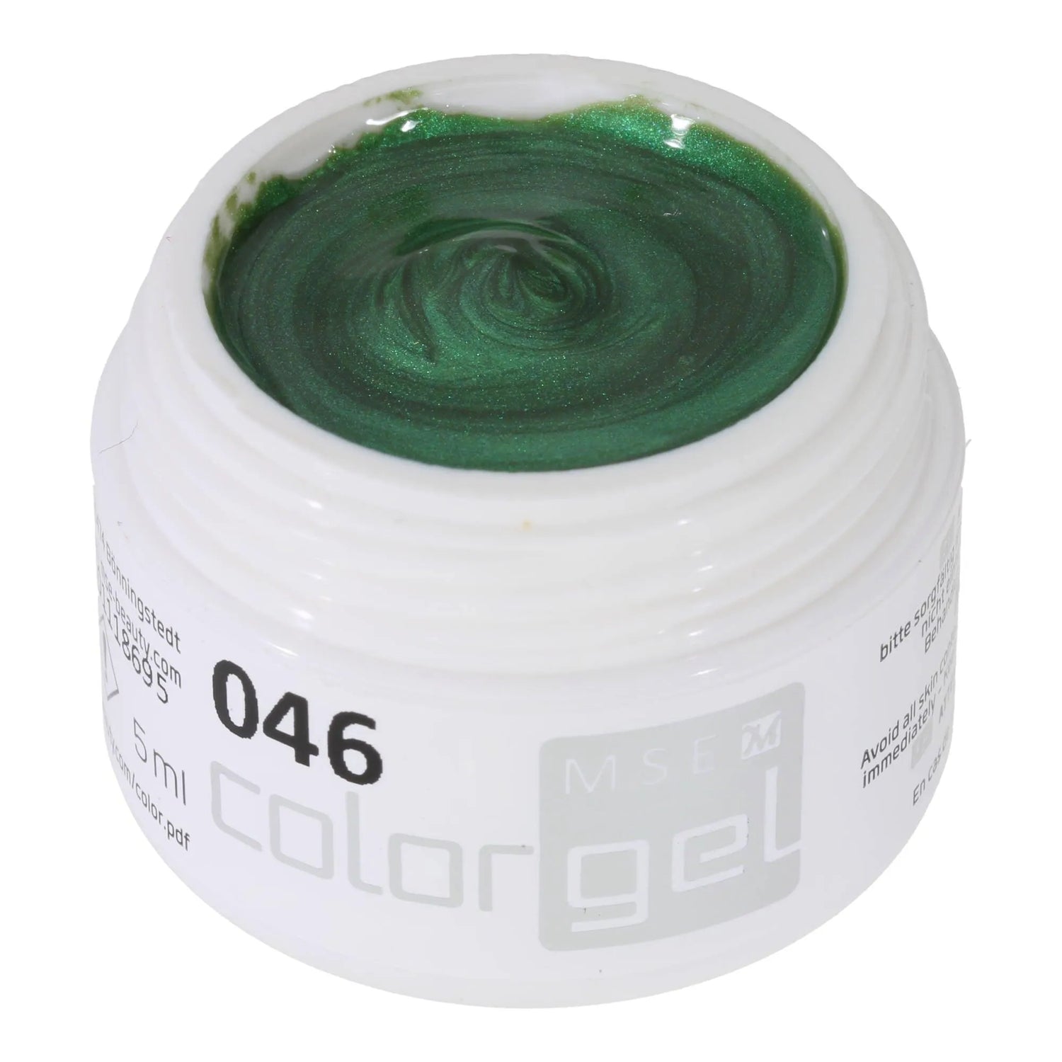 #046 Premium-EFFEKT Color Gel 5ml Leuchtendes Grasgrün mit Perleffekt - MSE - The Beauty Company