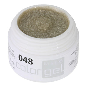 #048 Premium-GLITTER Color Gel 5ml Transparent mit kräftigem Silber-/Grau-Glitter - MSE - The Beauty Company