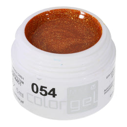 #054 Premium-GLITTER Color Gel 5ml Kräftiges Orange mit goldrotem Glitter