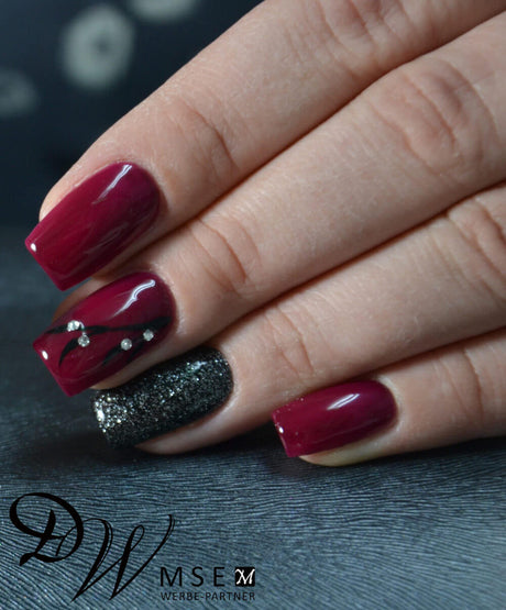 #085 Premium-EFFEKT Color Gel 5ml Schwarz mit ausgeprägtem Silberglitter - MSE - The Beauty Company