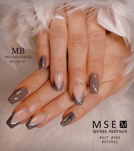 #085 Premium-EFFEKT Color Gel 5ml Schwarz mit ausgeprägtem Silberglitter - MSE - The Beauty Company