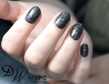 #085 Premium-EFFEKT Color Gel 5ml Schwarz mit ausgeprägtem Silberglitter - MSE - The Beauty Company