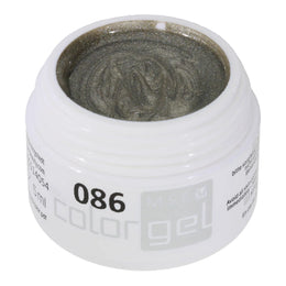 #086 Premium-EFFEKT Color Gel 5ml Metallic Silber mit goldfarbendem Unterton