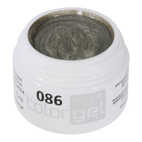 #086 Premium-EFFEKT Color Gel 5ml Metallic Silber mit goldfarbendem Unterton - MSE - The Beauty Company