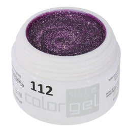 #112 Premium-GLITTER Color Gel 5ml Kräftiger Fliederton mit silbernem Glitter