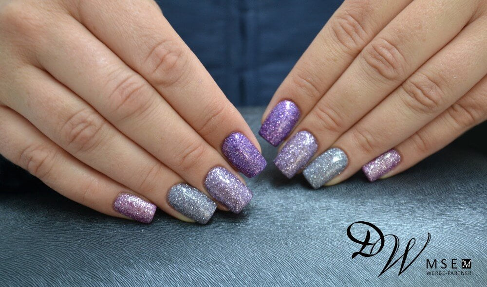 #112 Premium-GLITTER Color Gel 5ml Kräftiger Fliederton mit silbernem Glitter - MSE - The Beauty Company