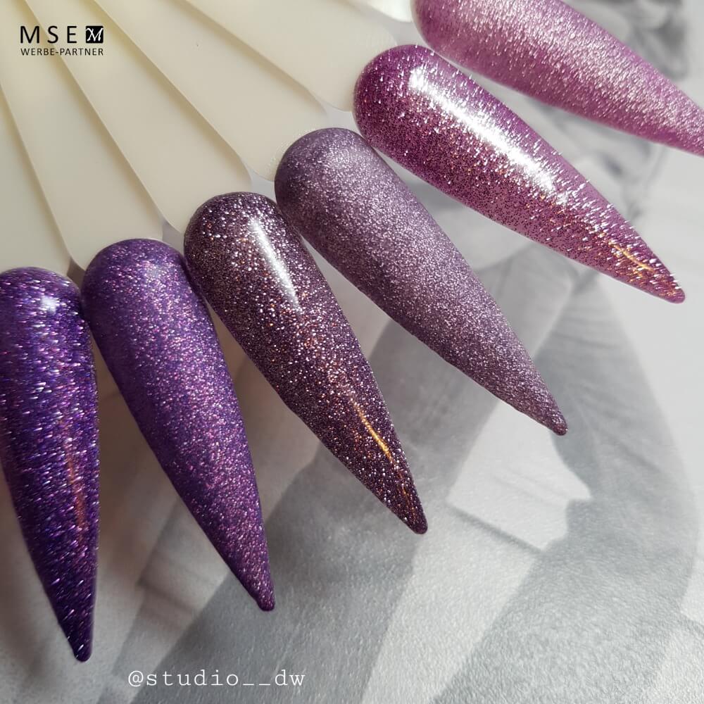 #112 Premium-GLITTER Color Gel 5ml Kräftiger Fliederton mit silbernem Glitter - MSE - The Beauty Company