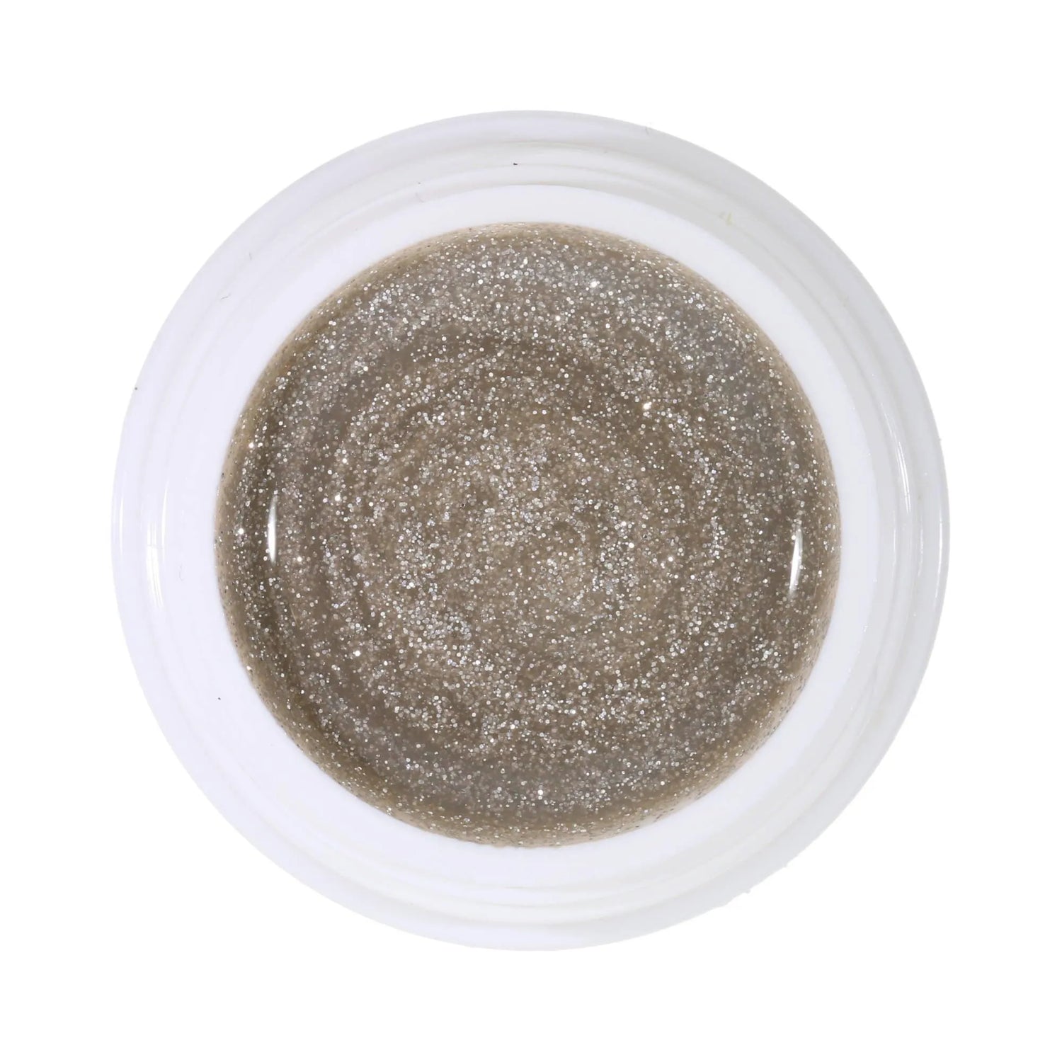#116 Premium-GLITTER Color Gel 5ml Blasses, leicht transparentes Beige mit feinem silbernen Glitter - MSE - The Beauty Company