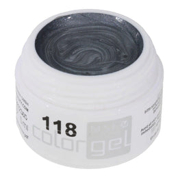 #118 Premium-EFFEKT Color Gel 5ml Silbergrau mit Perlglanz