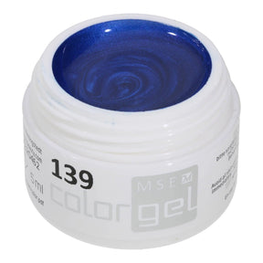 #139 Premium-EFFEKT Color Gel 5ml Leuchtendes Blau mit Perlglanz - MSE - The Beauty Company