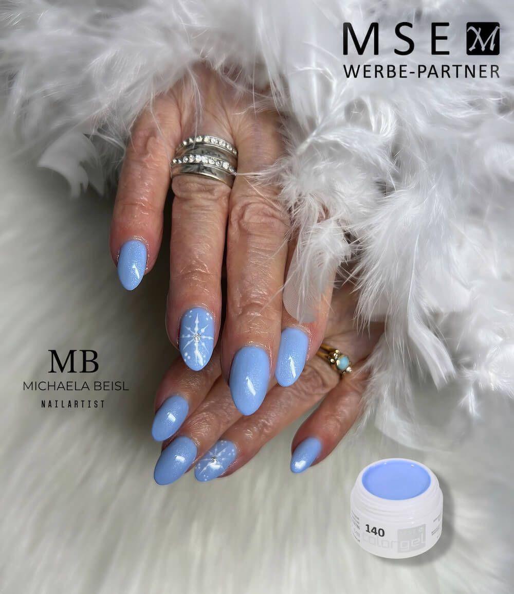 #140 Premium-EFFEKT Color Gel 5ml Babyblau mit feinem Perlglanz - MSE - The Beauty Company