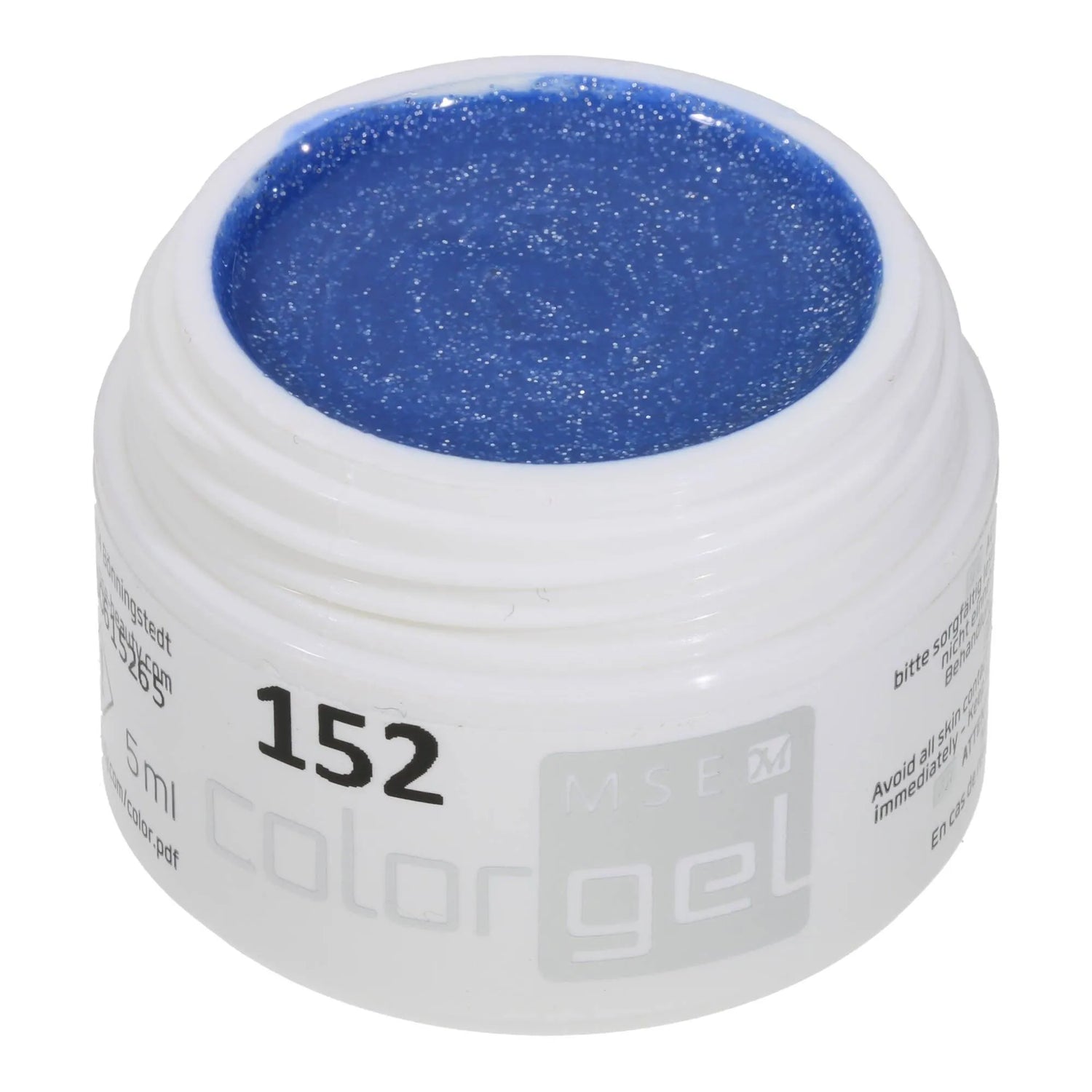 #152 Premium-GLITTER Color Gel 5ml Helles Marinblau mit Silberglitter - MSE - The Beauty Company