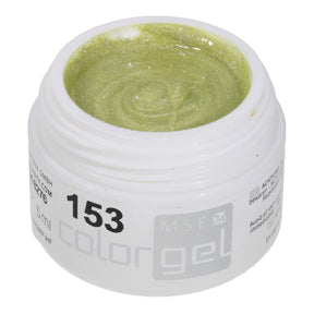 #153 Premium-GLITTER Color Gel 5ml Grüngelb mit Silberglitter - MSE - The Beauty Company