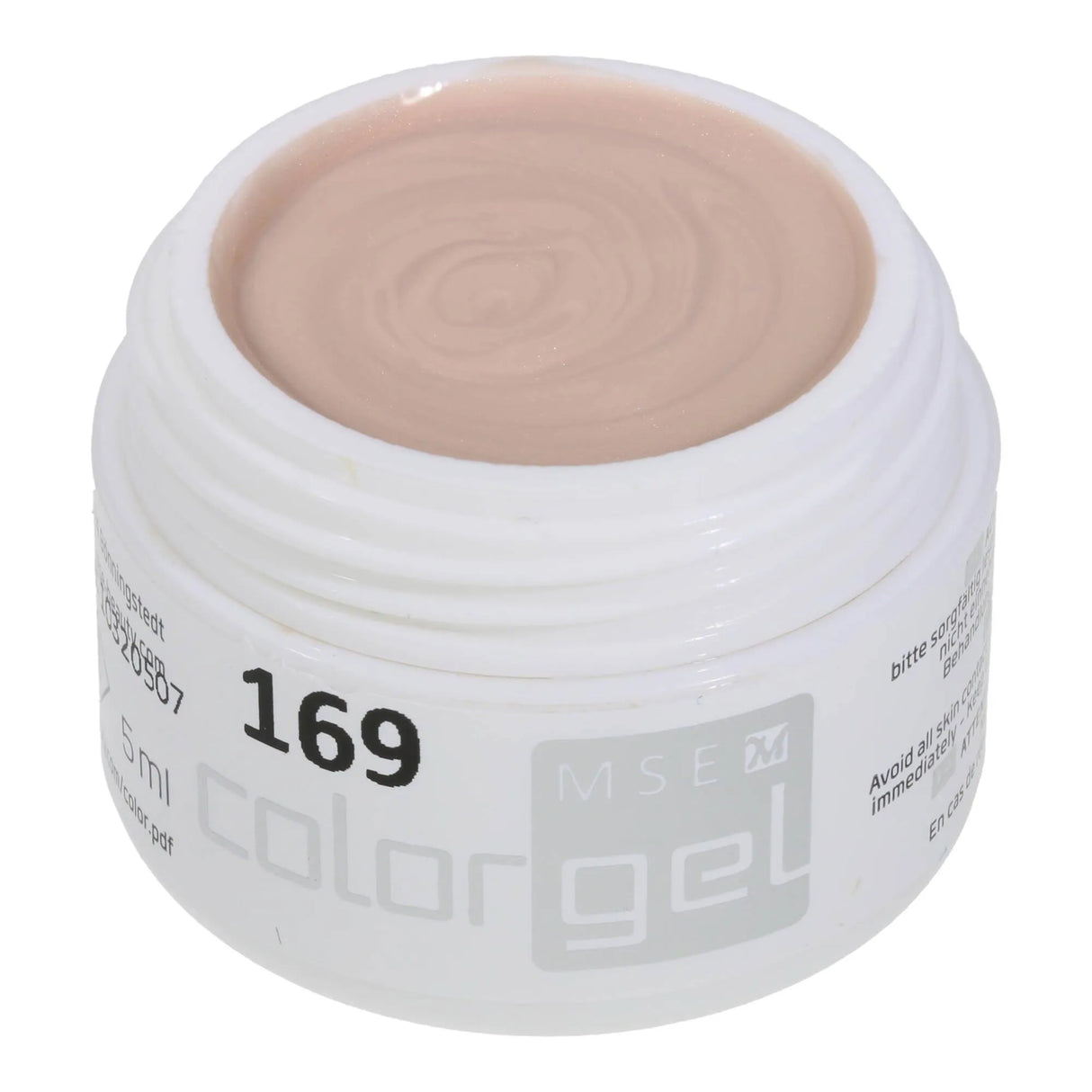 #169 Premium-EFFEKT Color Gel 5ml Heller Nudeton mit rose-goldenem Perleffekt - MSE - The Beauty Company