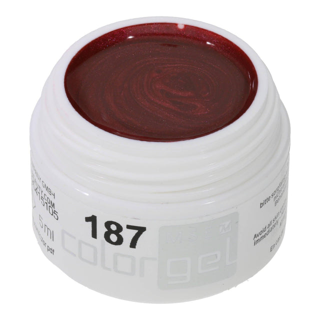 #187 Premium-EFFEKT Color Gel 5ml Dunkles Beerenrot mit Perlglanz - MSE - The Beauty Company