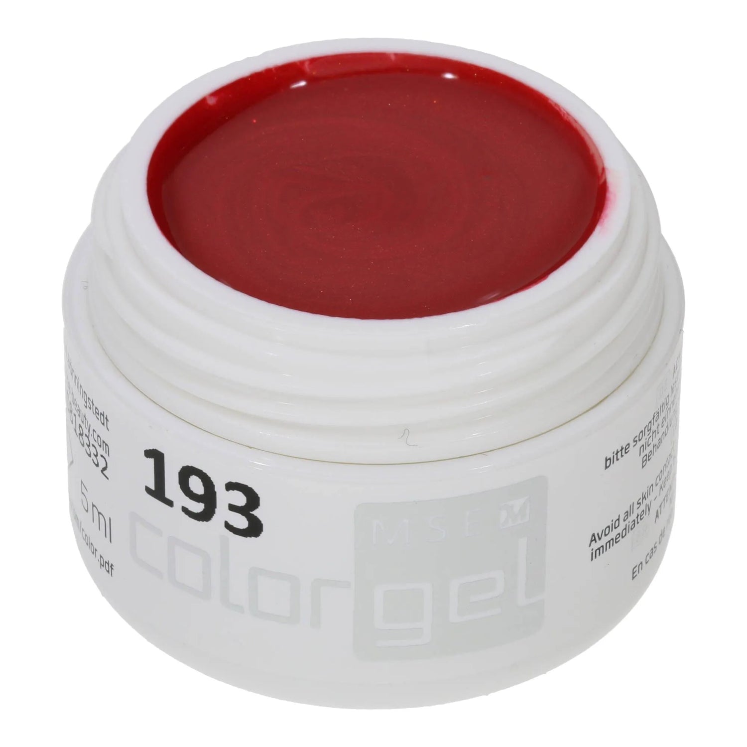 #193 Premium-EFFEKT Color Gel 5ml Kirschrot mit Goldschimmer - MSE - The Beauty Company