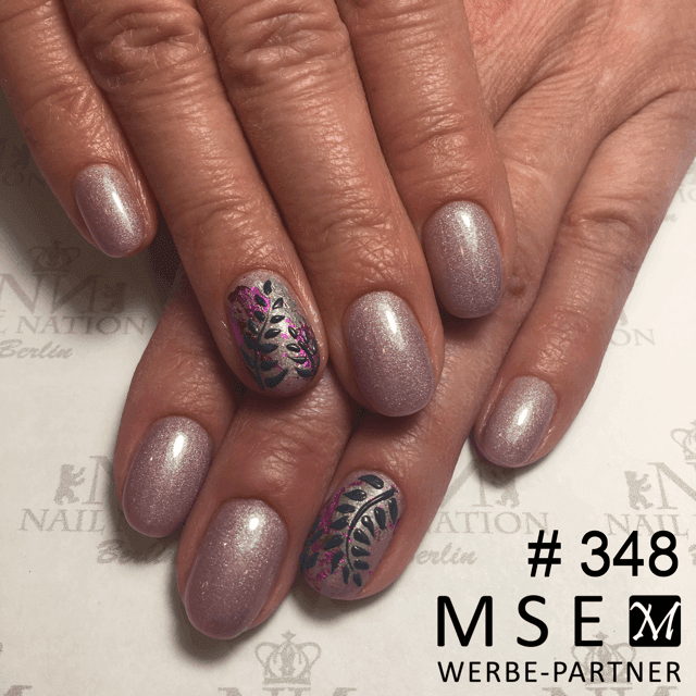 #348 Premium-EFFEKT Color Gel 5ml Silber mit rosa-grünem Schimmer - MSE - The Beauty Company