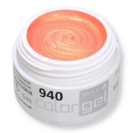 #940 EFFEKT Farbgel 5ml Rosamit gold orangenem feinglitter