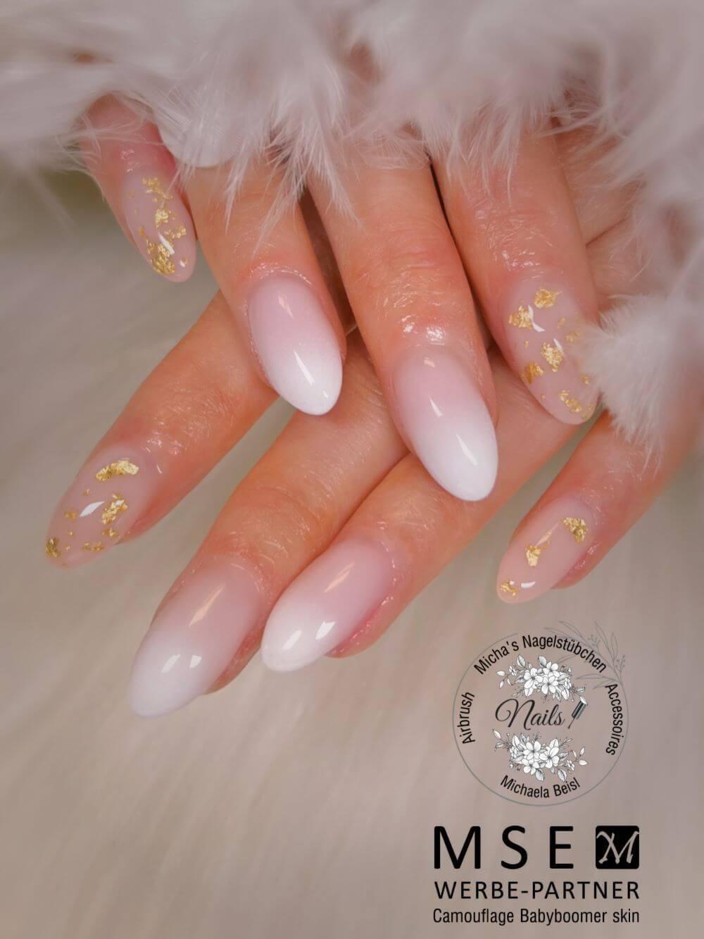 Amazon.com: Shimmer Glitter French Nails White Sharp Medium Full Wrapped  Acrylic False Nail Women Makeup DIY Finger Tips Accessories Z760 : Beauty &  Personal Care